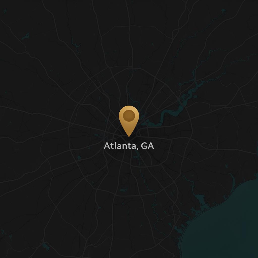 Map showing Built on Soilscapes service area in Atlanta, GA